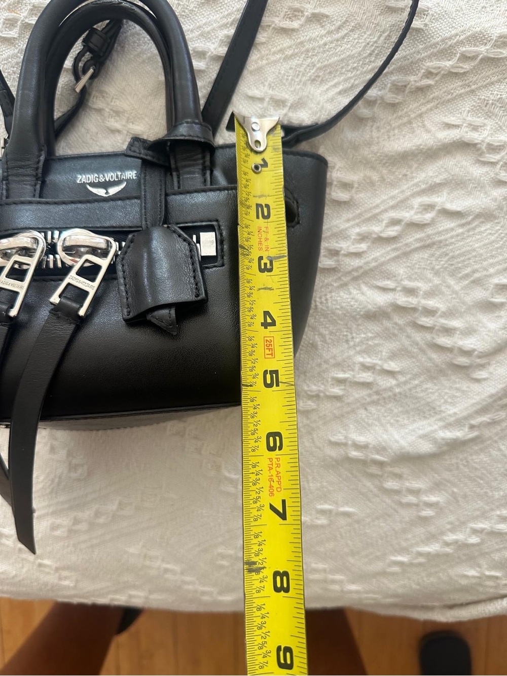 Zadig & Voltaire Black Mini Leather Satchel with Silver Hardware - Picture 9 of 9